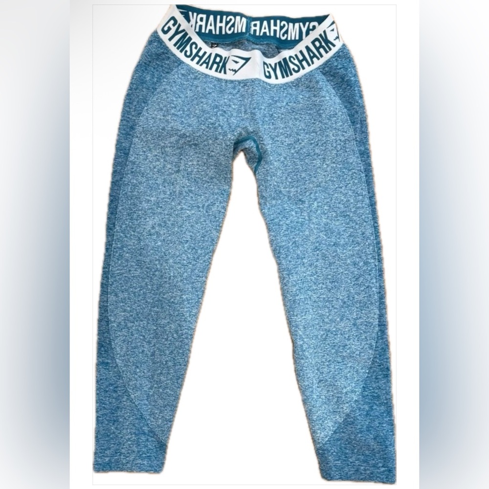 Gymshark Teal Cropped Workout Gym Yoga Sports Leggings Women's Small Size EUC